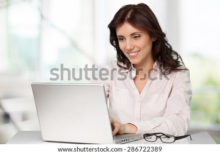 Laptop, Women, Computer.