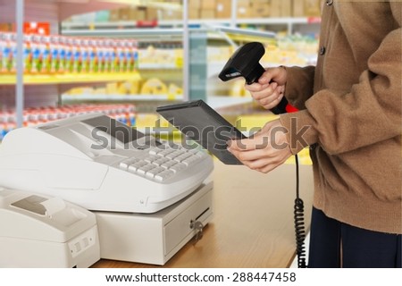 Cash Register, Retail Occupation, Bar Code Reader.