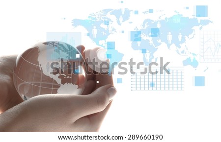 Globe, Human Hand, World Map.