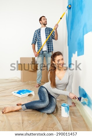 Home, paint, smiling.