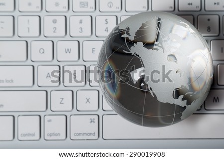 Globe, Computer, World Map.