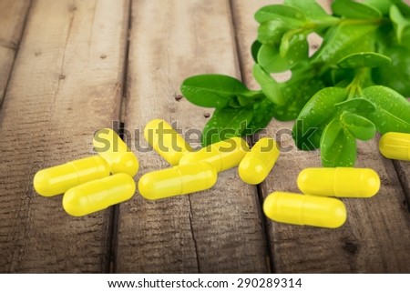 Nutritional Supplement, Vitamin Pill, Herbal Medicine.