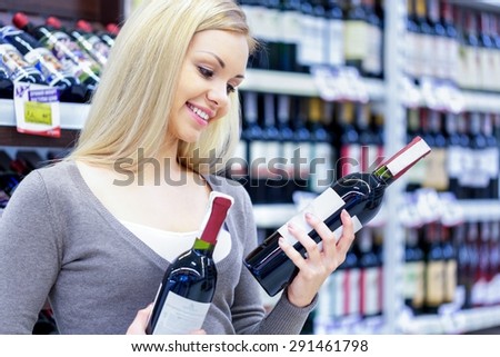 Wine, Shopping, Supermarket.