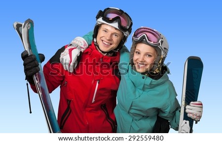 Skiing, Ski, Couple.