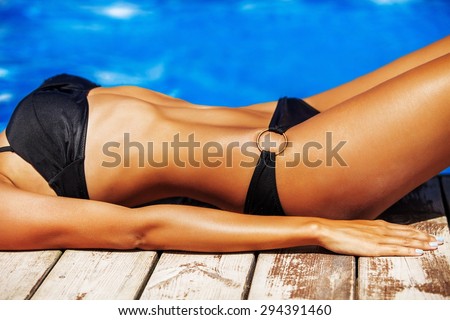 Bikini, Sunbathing, Women.