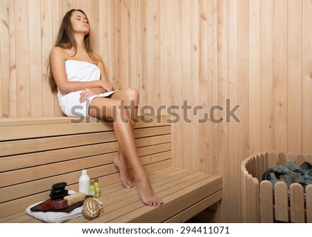 Sauna, Women, Wood Panelling.