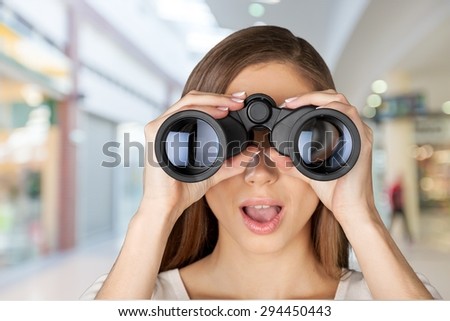 Binoculars, Women, Business.