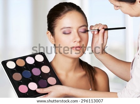 Make-up, Beautician, Cosmetics.