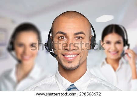 Customer Service Representative, On The Phone, Call Center.