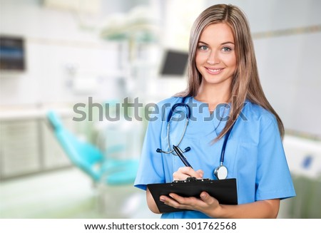 Nurse, Scrubs, Healthcare And Medicine.