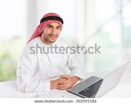Arabian, laptop, business.