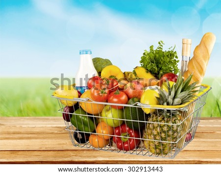 Groceries, Basket, Shopping Basket.