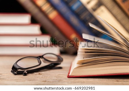 Books on books background.
