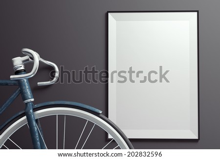 Bicycle and wall with poster