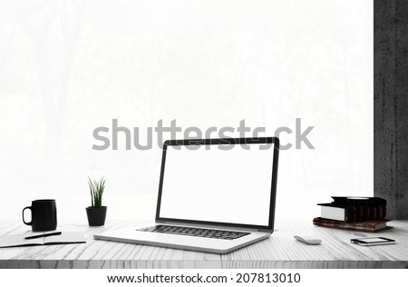 Laptop in room