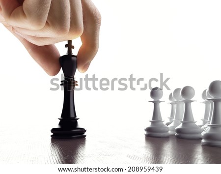 Hand with chess