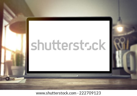 Laptop on table Laptop on table