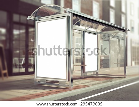3d rendering of bus stop mockup