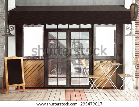 3d rendering of restaurant facade