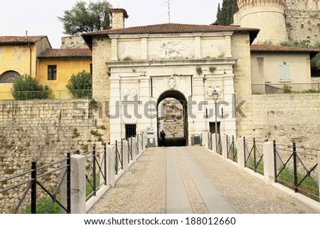 entrance of ancient Italian castle