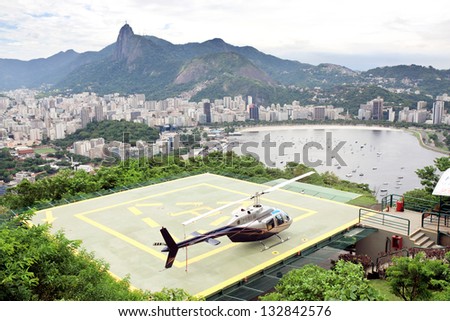 helicopter on landing pad Rio de Janeiro
