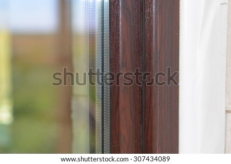 Lamination of window glass film package wood dark brown