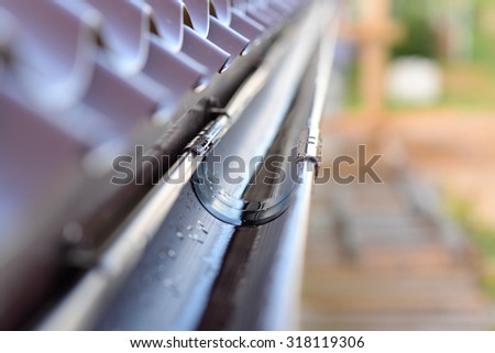 gutter on a metal roof