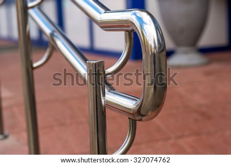 stainless steel railings on the stairs