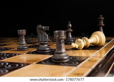 Chess photographed with dark background