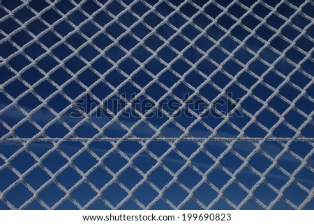 iced wire-mesh fence