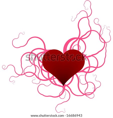 clip art heart. with pink ribbon clip art