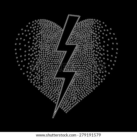 studded heart for-t-shirt graphic
