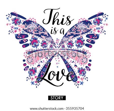 chic butterfly graphic for t-shirt