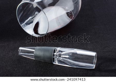 Acrylic wine aerator isolated close up