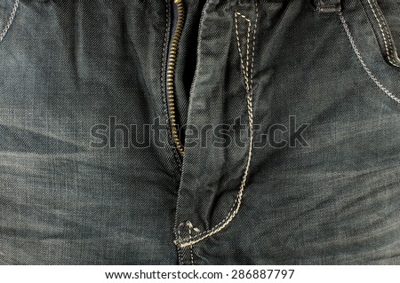 Male trousers with open zipper shame concept