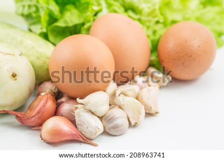 Healthy Food with Eggs, Vegetables Healthy Diet full of Antioxidants and Vitamins food