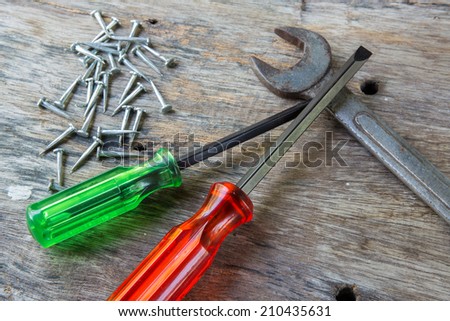 Work tools on white background