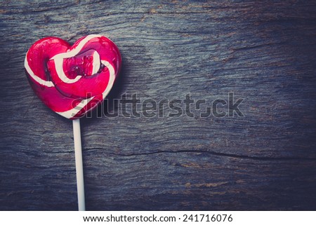 red heart-lollipop, concept love, valentine