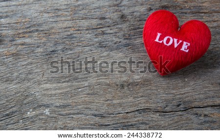 heart as a symbol of love, valentin\'s day on wood