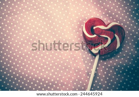 red heart-lollipop, concept love, valentine