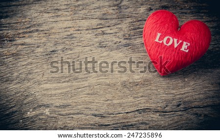 heart as a symbol of love, valentin\'s day on wood