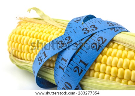 corn measured the meter, sports corn, concept weight loss