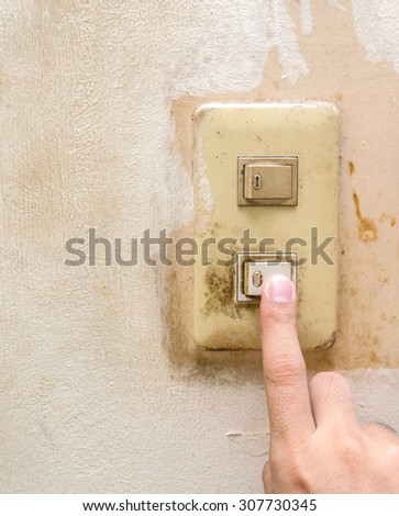 Hand pressing electronic-light switch