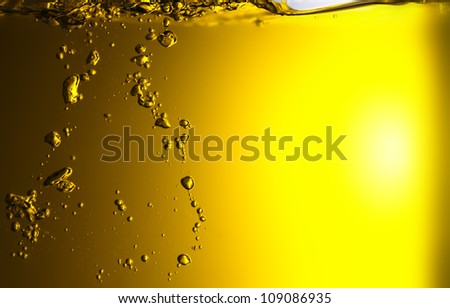 Bubbles in yellow juice