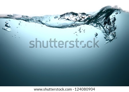Water wave with bubbles Water wave with bubbles