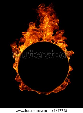 Fire round frame in black