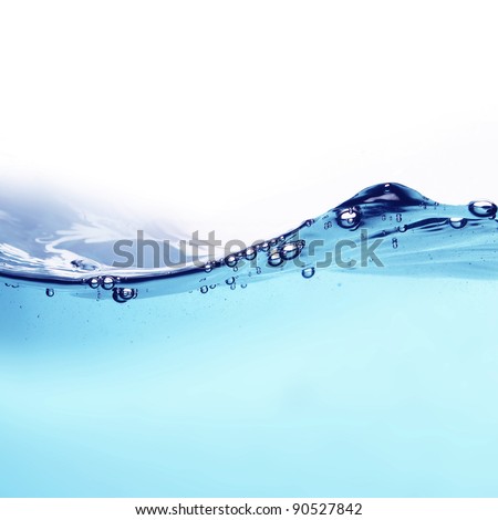 air bubbles in water isolated on white