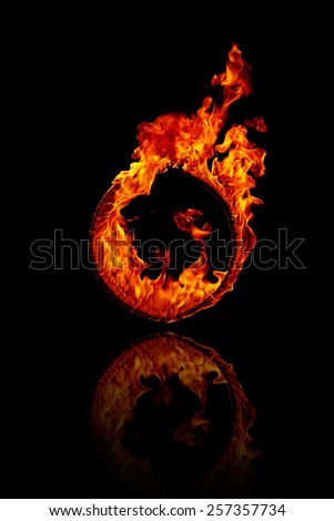 Ring of fire isolated in black background