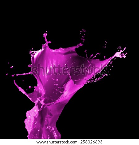 splash purple paint on a black background