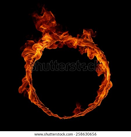 Ring of fire isolated in black background